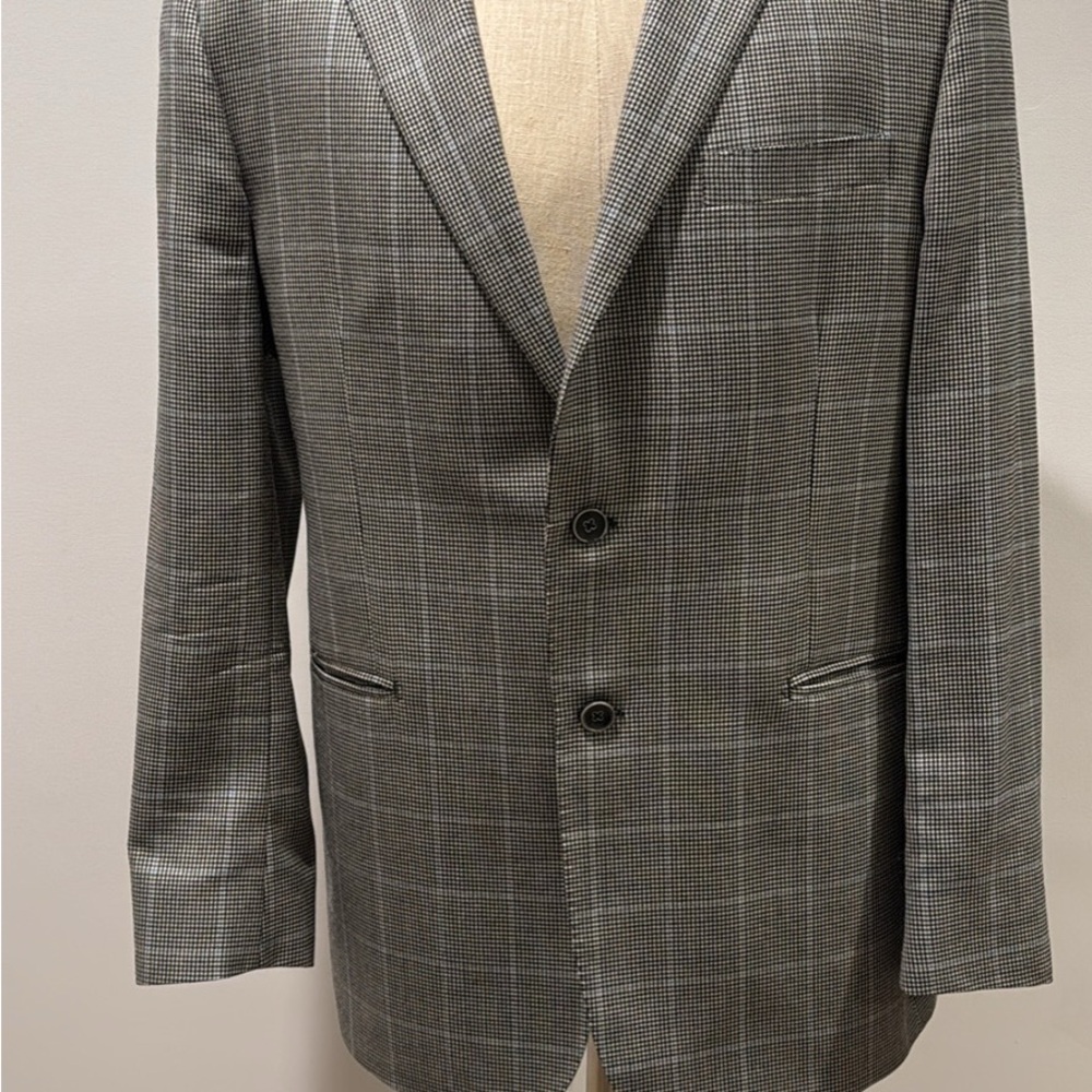 Men's Classic Black and White Checkered Jacket